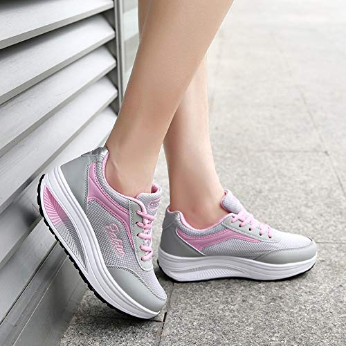 Zapatillas de Deportivos de Running para Mujer Gimnasia Ligero Sneakers,ZARLLE Moda Mujer Malla Zapatos de Aumento de Fondo Suave Zapatos de balanceo Zapatillas de Deporte