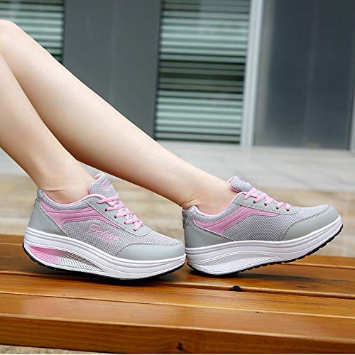 Zapatillas de Deportivos de Running para Mujer Gimnasia Ligero Sneakers,ZARLLE Moda Mujer Malla Zapatos de Aumento de Fondo Suave Zapatos de balanceo Zapatillas de Deporte