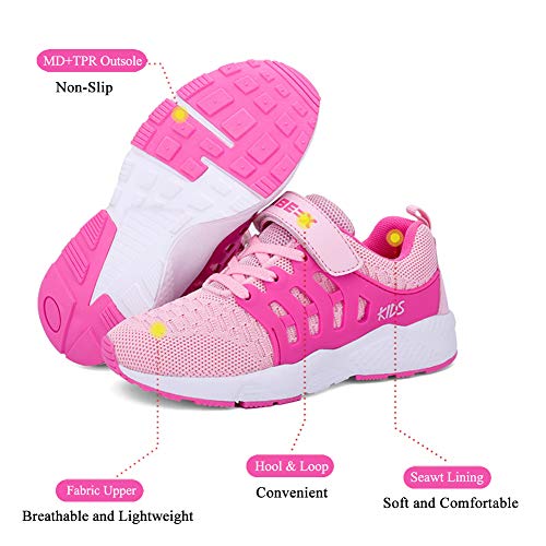 Zapatillas Deportivas Unisex para Niños Zapatillas de Correr Transpirables para Niñas Zapatillas Ligeras, Rosa, 31 EU