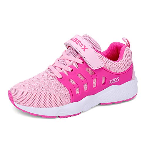 Zapatillas Deportivas Unisex para Niños Zapatillas de Correr Transpirables para Niñas Zapatillas Ligeras, Rosa, 31 EU