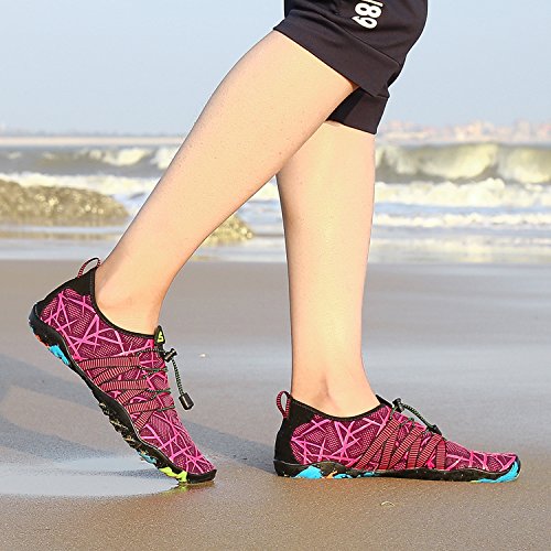 Zapatos de Agua para Buceo Snorkel Surf Piscina Playa Vela Mar Río Aqua Cycling Deportes Acuáticos Calzado de Natación Escarpines para Mujer,Morado 40