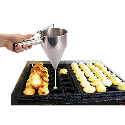 ZDYS - Bolas de pulpo pequeñas de acero inoxidable para hacer embudo, magdalenas, panqueques, dispensador de masa con estante para utensilios de cocina, embudo, herramientas de cocina