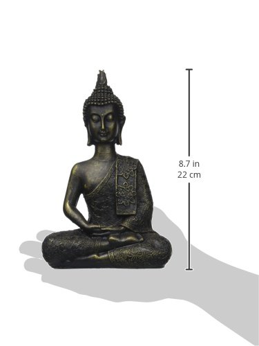 Zen'Light - Estatuilla Buda Thai, Resina, Bronce, 10 x 23 x 30 cm