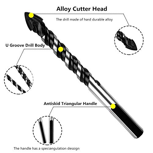 ZFYQ Set de Brocas para Azulejos, Apto para Diferentes Materiales, como Cemento, Cerámica, Vidrio, Plástico, Madera, con Caja de Almacenamiento