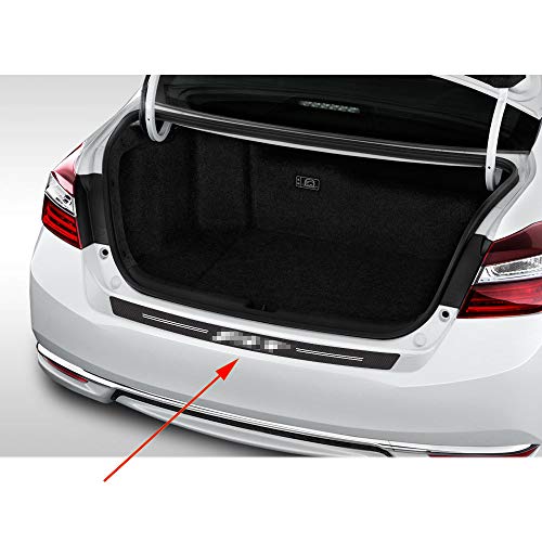 ZGYAQOO Auto Listones De Umbral Protector De Parachoques Trasero para Seat Leon Leon, Cuero con Textura De Fibra De Carbono, Tiras Protectoras Antirrayas