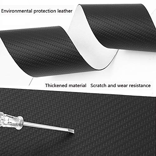 ZGYAQOO Auto Listones De Umbral Protector De Parachoques Trasero para Seat Leon Leon, Cuero con Textura De Fibra De Carbono, Tiras Protectoras Antirrayas