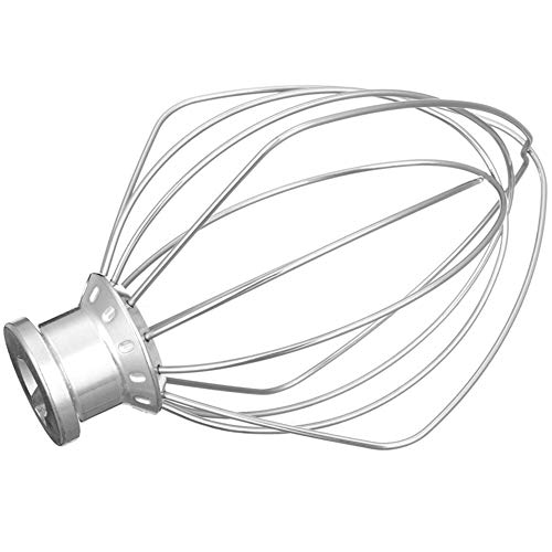 ZHANGY Batidora de Alambre de Acero Inoxidable para Kitchenaid K45Ww Pastel de harina Globo Batidor Batidor de Crema de Huevo,Plata