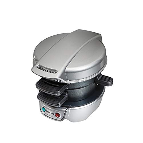 ZHUANFAFA Máquina para Hacer Hamburguesas con Sándwich De Hamburguesa Máquina De Panqueques De Calefacción A Doble Cara De 600 W 220 V / 110 V, Apagado Automático, A Prueba De Fugas, Fácil De Limpiar