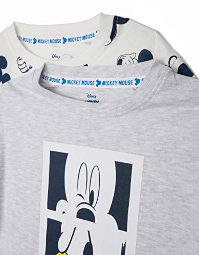 ZIPPY Pack 2 Camisetas Disney SS20, Light Grey Mel, 3/4 para Niños