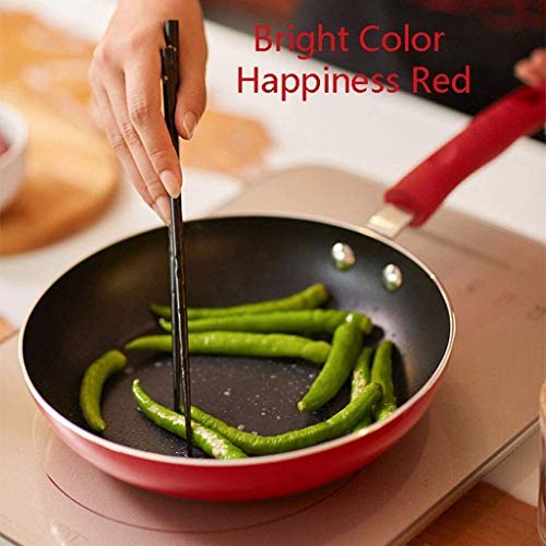 Zjcpow Sartén, 24cm | seleccionada Aluminio sartén | Antiadherente Wok | Multifuncional sartén | con Anti-escaldar baquelita Mango | Placas for Todos incluida la inducción | Rojo AAA ~ xuwuhz