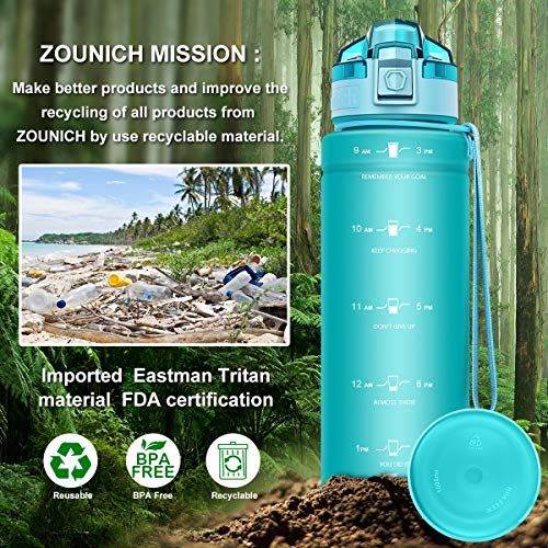 ZOUNICH Botella Agua Deporte, Botella Agua Niños sin BPA Reutilizable Plástico Tritan - 500 ml / 700 ml / 1 l / 1.2 l, Cantimploras para Te con Filtro, para Infantil, Gimnasio, Bicicleta