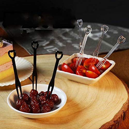 ZPFDM Tenedor de Frutas desechable, selecciones de Alimentos para Fiestas, Banquetes, Buffet, Catering y Vida Cotidiana. Dos Puntas, Extremo Romo para cóctel, Fruta, Postre 500 Piezas