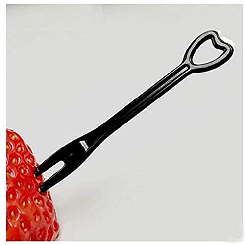 ZPFDM Tenedor de Frutas desechable, selecciones de Alimentos para Fiestas, Banquetes, Buffet, Catering y Vida Cotidiana. Dos Puntas, Extremo Romo para cóctel, Fruta, Postre 500 Piezas