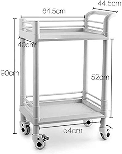 ZRABCD Carro Servicio Experimentar Limpiar Vehículo de Utilidad,con Barras de Apoyo Ruedas de Multifunción Abdominales Carretilla,por Salón de Belleza Barbería Hotel Restaurante Cocina Banco