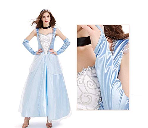 ZSM Roles de Halloween Cine y Televisión de la Mujer Princesa del Vestido de Cosplay Outfits Princesa Azul de la Reina de Gasa Vestido de la Falda del Vestido YMIK (Size : S)