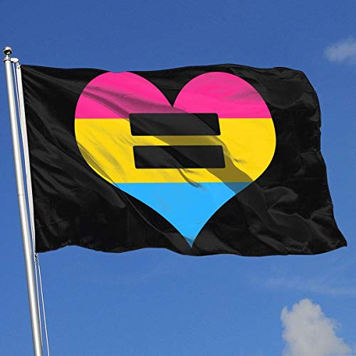 Zudrold Outdoor Flags Pansexual Heart (2) Bandera para fanáticos de los Deportes Fútbol Baloncesto Béisbol Hockey