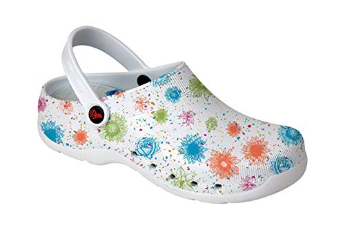 Zueco Unisex de la Marca DIAN, en eva Color Blanco Estampado - evaestam-81 (39 EU, Blanco)