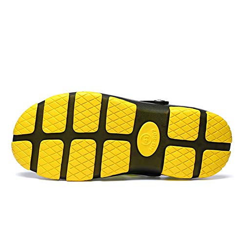 Zuecos Hombre Playa Piscina Sanitarios Enfermera Goma Verano Zapatillas de Trabajo Sandalias Negro Azul Amarillo 40-45 Amarillo 41