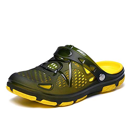 Zuecos Hombre Playa Piscina Sanitarios Enfermera Goma Verano Zapatillas de Trabajo Sandalias Negro Azul Amarillo 40-45 Amarillo 41