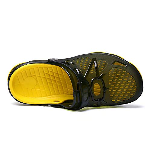 Zuecos Hombre Playa Piscina Sanitarios Enfermera Goma Verano Zapatillas de Trabajo Sandalias Negro Azul Amarillo 40-45 Amarillo 41