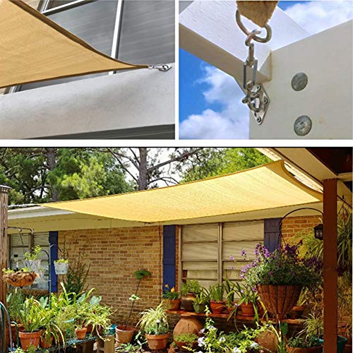 ZusFut Toldo Vela de Sombra 2x3 3x4 Rectangular 185GSM Opaca Vela Parasol Jardín Terraza Exterior (2 * 3m, Beige)