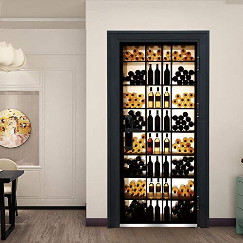 ZXCVWY Etiqueta de la Puerta Muebles para el hogar Vinoteca Decoración de vinilos Decorativos para Pared Vinilos para Puertas de Pared Pegatinas para Bar Shop