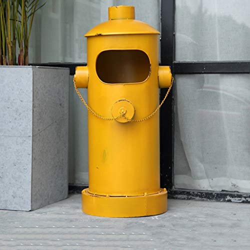 ZYJ Stores-bins Bote de Basura al Aire Libre Americano Retro Hierro Contenedores de Hidrante Fuego Estilo Industrial Cubos Basura de Oficina Basura Almacenamiento de Basura Contenedores de Reciclaje