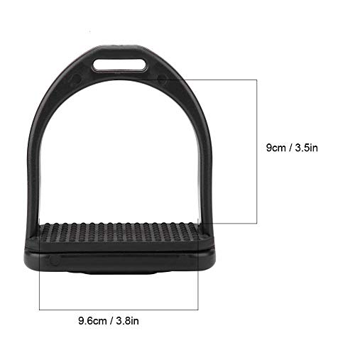 1 par de planchas Flexibles de Acero Inoxidable Estribo de Caballo Negro de Alta Resistencia Estribos de plástico de Calidad Duradera para Seguridad en la conducción(S)