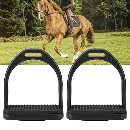 1 par de planchas Flexibles de Acero Inoxidable Estribo de Caballo Negro de Alta Resistencia Estribos de plástico de Calidad Duradera para Seguridad en la conducción(S)