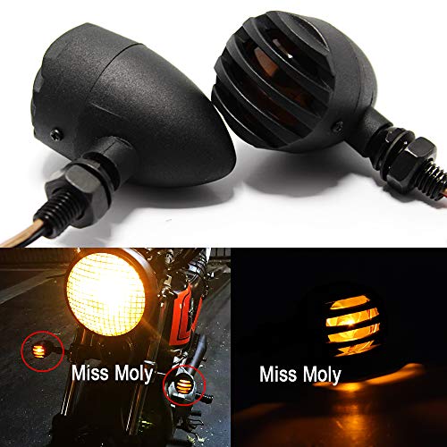 1 Par Moto Intermitentes Luz, 12V Indicador LED Luces para Cruiser Bobber Chopper (Ámbar)