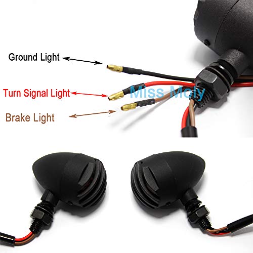 1 Par Moto Intermitentes Luz, 12V Indicador LED Luces para Cruiser Bobber Chopper (Ámbar)