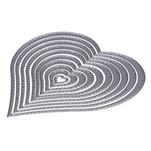 10pcs Corazón troquel de Metal con hilo de coser tarjeta de papel de troqueles de corte para DIY Scrapbooking álbum Decoración