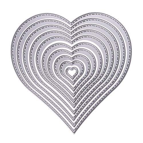 10pcs Corazón troquel de Metal con hilo de coser tarjeta de papel de troqueles de corte para DIY Scrapbooking álbum Decoración