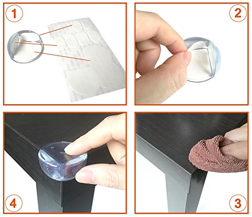 [12 Piezas-Grande]Protectores de Esquinas para Bebes y Niños,Canwn Transparente Suave Portectores de Seguridad para Mesas Esquina y Aualquier Tipo de Muebles Forma Redondeada Anti-colisión Esquineras