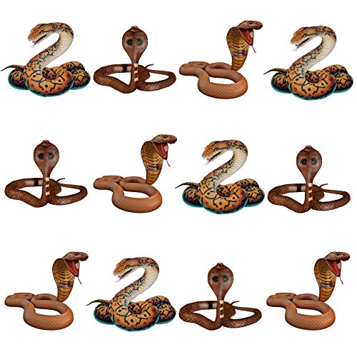 12 x diseño de piel de reptil de piel de serpiente Mix comestibles Tarjeta de cuadrícula adornos para tartas función atril UPS