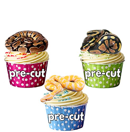 12 x diseño de piel de reptil de piel de serpiente Piel de serpiente Mix comestibles Tarjeta de cuadrícula adornos para tartas función atril UPS