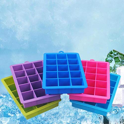 15 rejillas de silicona forma cuadrada cubitera de hielo bandeja de molde de frutas paleta helado para vino cocina Bar beber accesorios verde