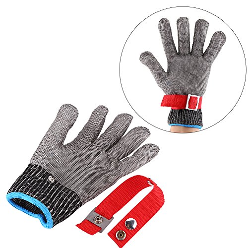 1pc de acero inoxidable SS304 Guante resistente a cortes Guantes anti-corte de carnicero para guantes de seguridad de protección, de gran tamaño