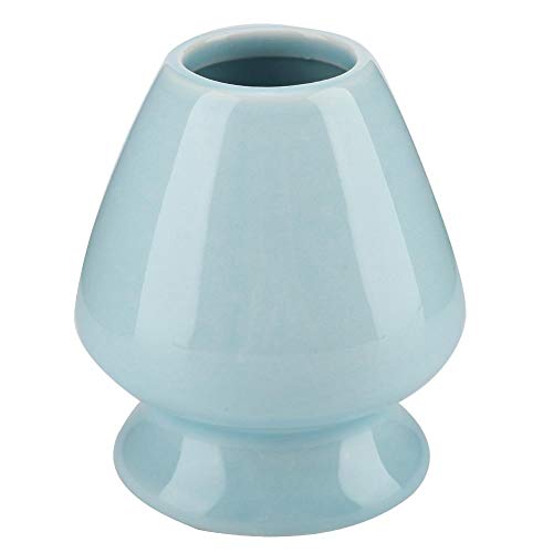 1Pc Matcha Batidor Soporte de cerámica para bambú Matcha Chasen para accesorios de juego de té Herramienta para el hogar(Azul)