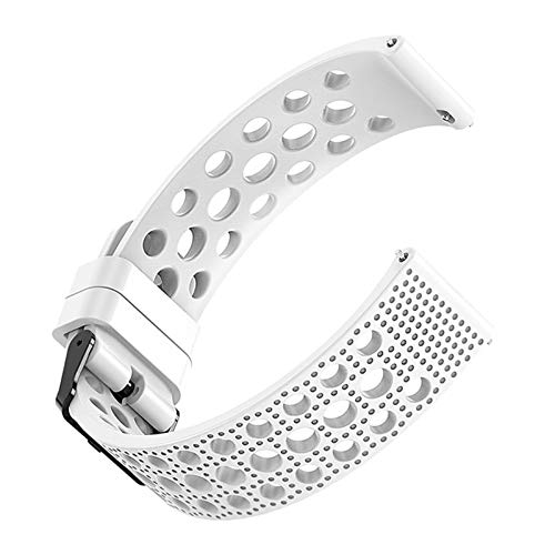 1pcs Deporte Al Aire Libre del Silicón del Reemplazo De La Correa De Banda For La Muñeca For Pulsera De Muñeca De Los Deportes Accesorios Soporte Substitute (Color : White, Size : 46MM)