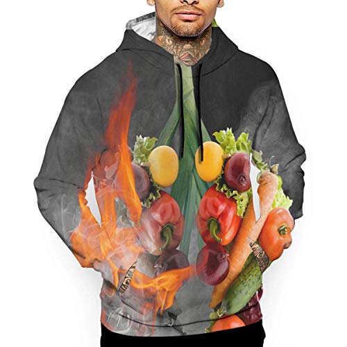 1Zlr2a0IG Various Vegetables T-Shirt Hooded with A Pocket Rope Hat Customization Fashion Novelty 3D Men's