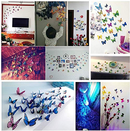 20 piezas 3D PVC mariposa imán de pared decoración con imanes de nevera (color al azar)