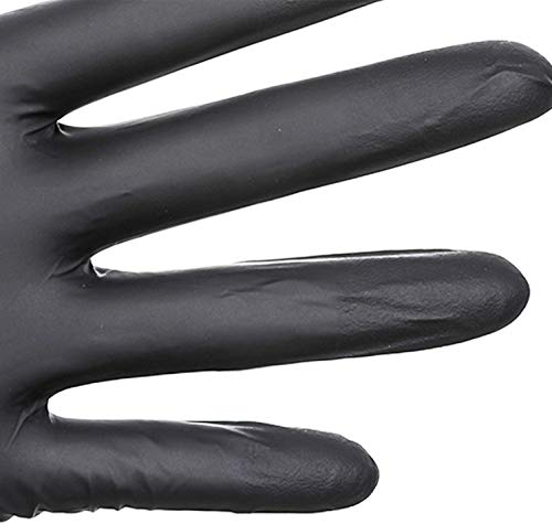 200pcs Nitrilo Guantes Desechables Polvo Guantes Libres De Látex, Dispensador Pack Cocina Universal/Lavavajillas/Trabajo/Goma/Guantes de Jardín (S, Negro)