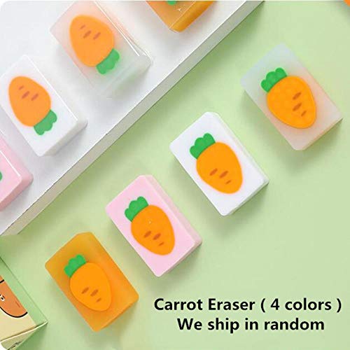 2020 Sharkbang Creative Carrot Series Funda de lápiz suave de silicona Bolígrafo Organizador Bolsa Kawaii Papelería Set Regalo de cumpleaños para niños, Serie de zanahoria set A4