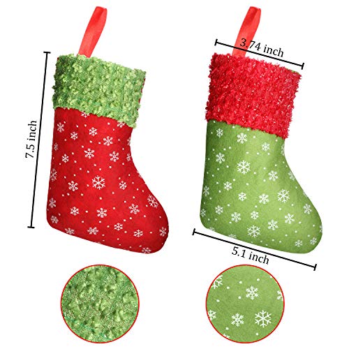 24 Piezas de Mini Medias de Navidad, Funda de Cubiertos de Muñeco de Nieve Santa 3D, Calcetines Colgantes de Navidad Bolsa de Regalos y Dulces para Árbol de Navidad, Decoración de Hogar, Jardín