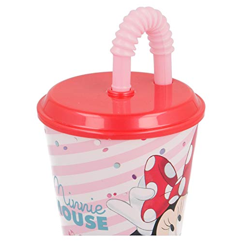 2673; vaso con pajita Disney Minnie Mouse; capacidad 415 ml; producto de plástico; No BPA