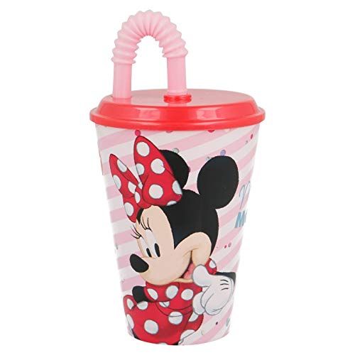 2673; vaso con pajita Disney Minnie Mouse; capacidad 415 ml; producto de plástico; No BPA