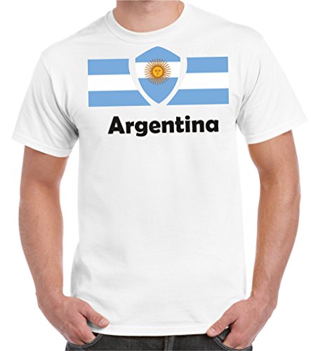 2Store24 Copa del Mundo 2018 Camiseta Hombre Bandera de Argentina Talla S - 5XL De Gran tamaño