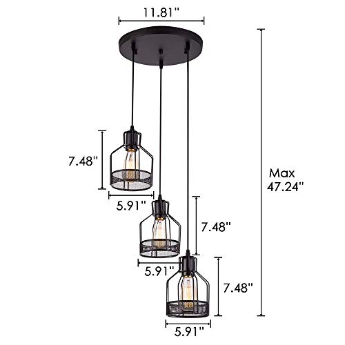 3-Light Rural Industria Creativa Retro Americana Lámpara Pendiente De La Cubierta Del Viento Hierro Birdcage Grueso De La Vendimia Luces De Techo Arte Barber Shop Ropa Restaurante De La Lámpara