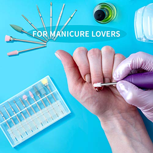 30 Brocas de Uñas de Diamante con Cepillos, Brocas de Limpieza de Cutículas para Uñas de Gel Uñas Acrílicas, Brocas de Sémola Fina para Máquina de Manicura Eléctrica Uso de Salón de Hogar